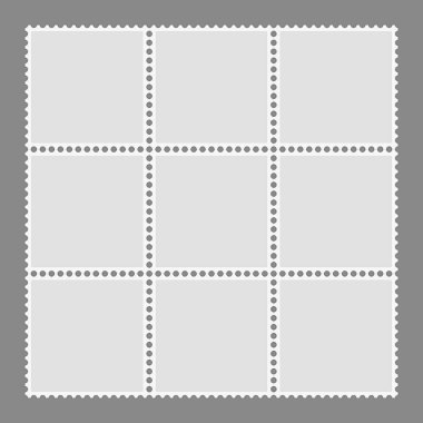 Boş posta pulları şablonu.