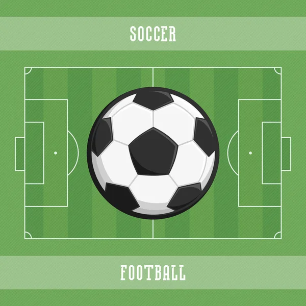 Balle et terrain de football . — Image vectorielle