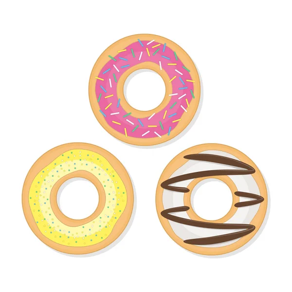 Donut vector conjunto . — Vector de stock