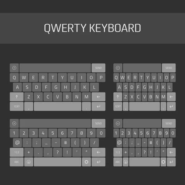 De volledige set QWERTY-toetsenbord. — Stockvector