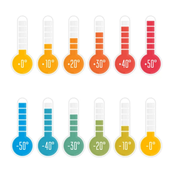 Ícones vetoriais de temperatura . — Vetor de Stock