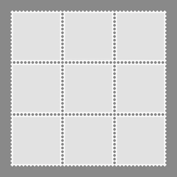 Vorlage für leere Briefmarken. — Stockvektor