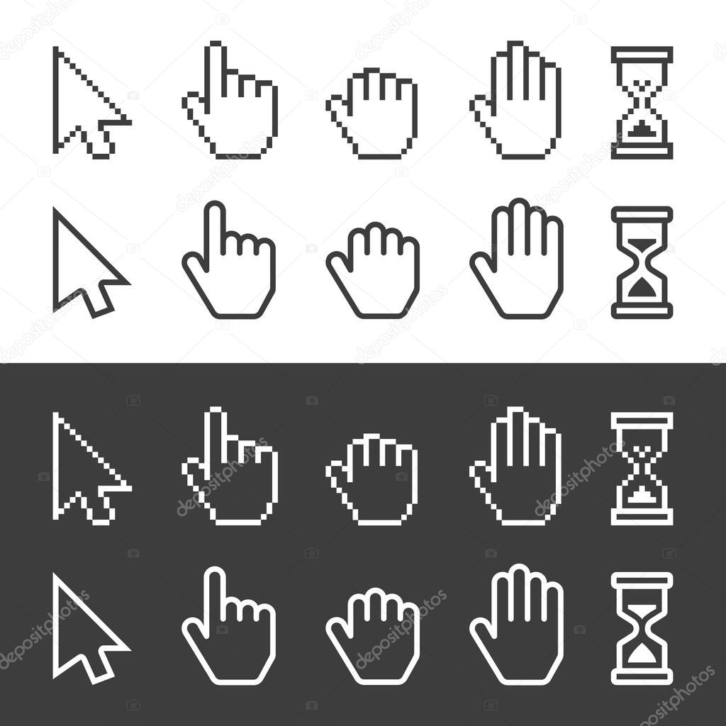 Pixelated and smooth vector cursors.