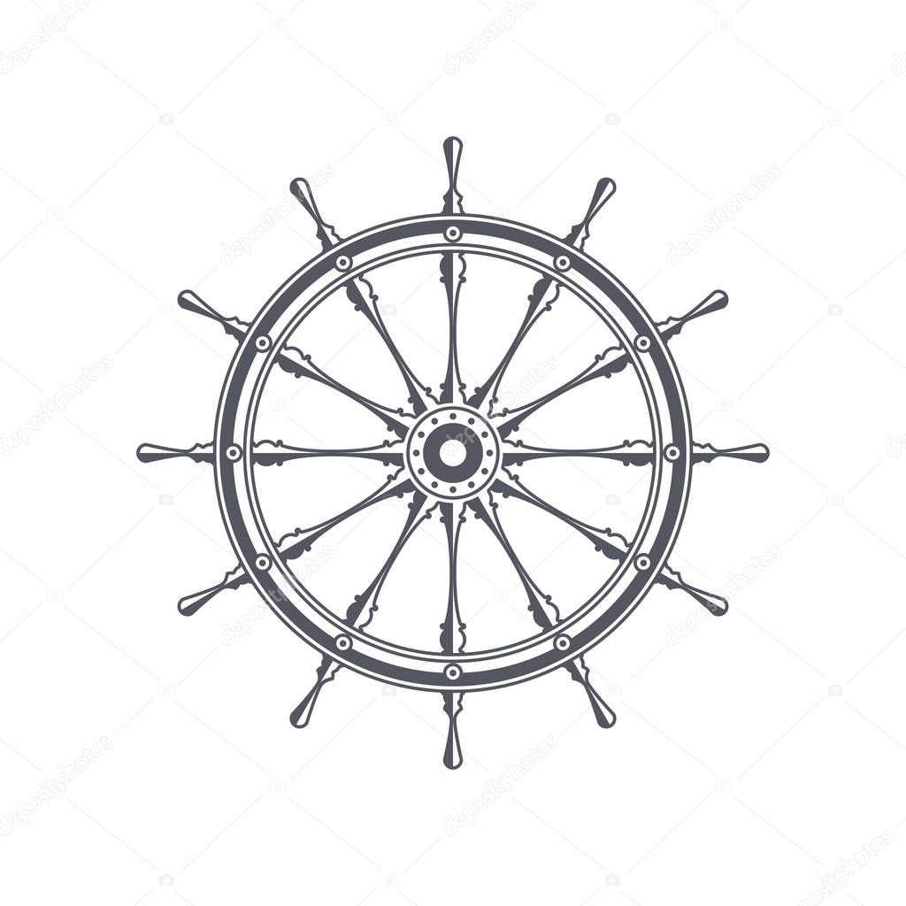 Ship steering wheel.