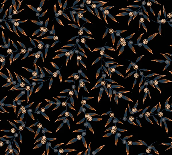 Motif Floral Graphique Vectoriel Sans Couture Avec Des Branches Des — Image vectorielle