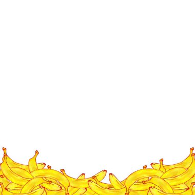 Beyaz arkaplanda izole edilmiş sarı muzlar