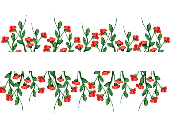 red flowers isolated on white background