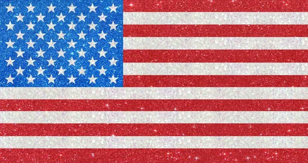 Flagge Der Usa Aus Glitzer Vollrahmen — Stockfoto