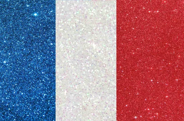 完全なフレームでキラキラからフランスの旗 — ストック写真
