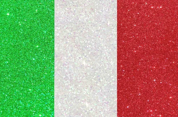 完全なフレームでキラキラからイタリアの旗 — ストック写真
