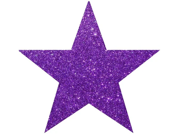 Фіолетова Сяюча Зірка Ізольована Білому Фоні — стокове фото