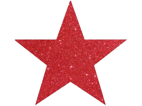 Estrela Brilhante Vermelho Isolado Fundo Branco — Fotografia de Stock