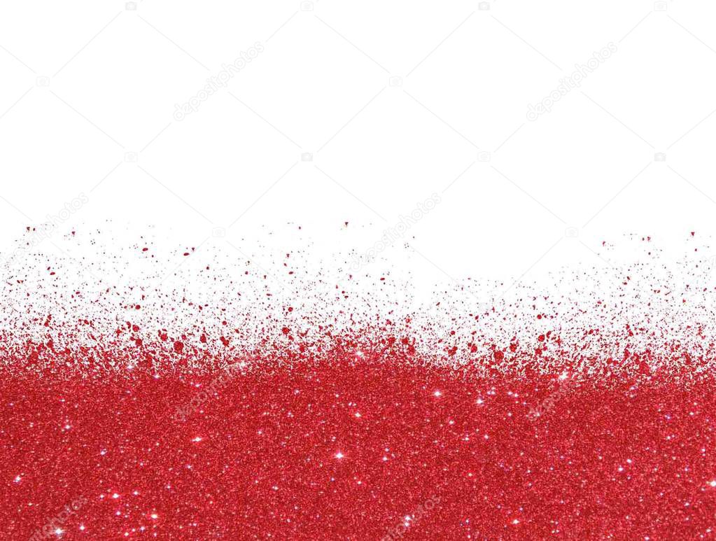 red glitter isolated on white background