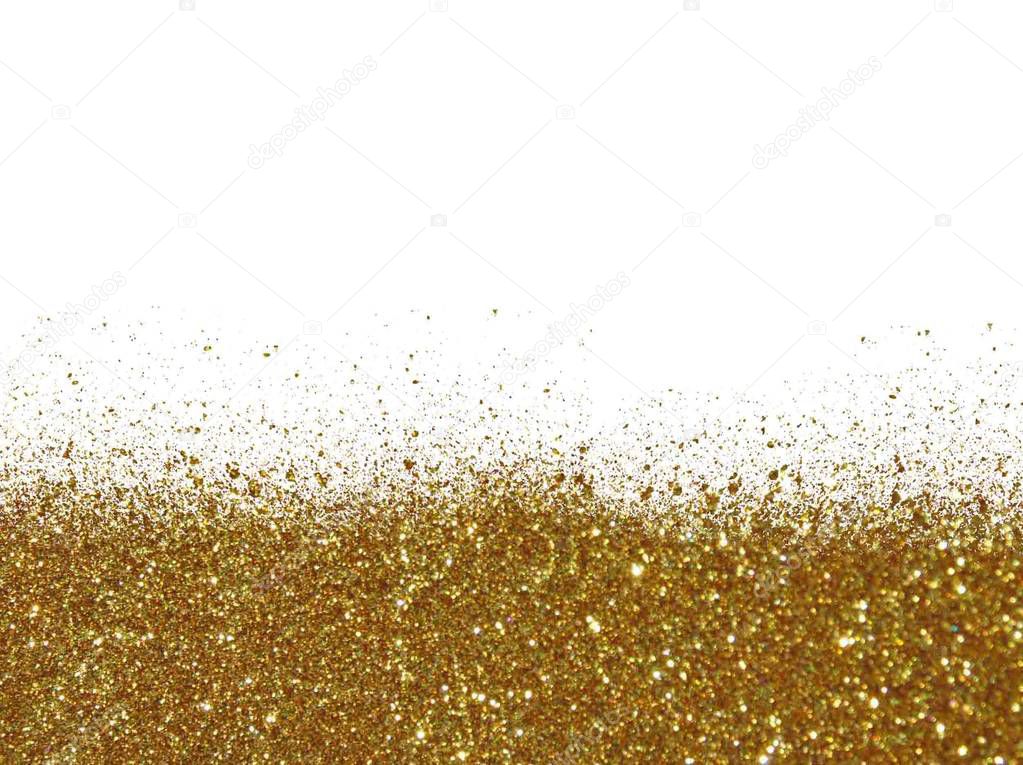 gold glitter isolated on white background