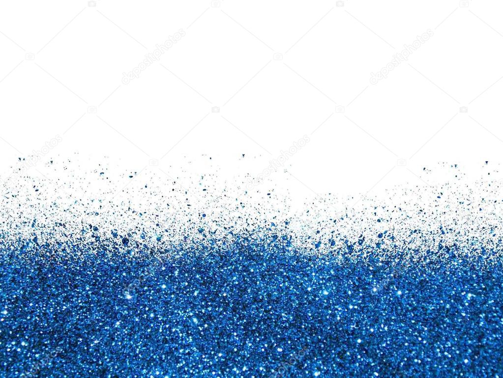 blue glitter isolated on white background