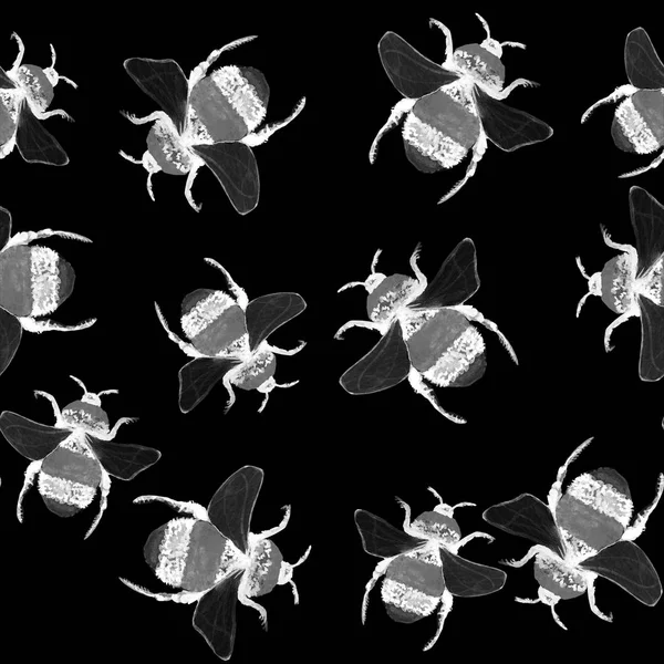 蜜蜂水彩图案动物 — 图库照片