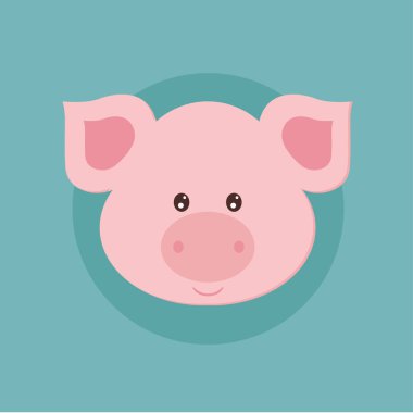 domuz kartpostal vektör çizim