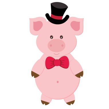 domuz kartpostal vektör çizim