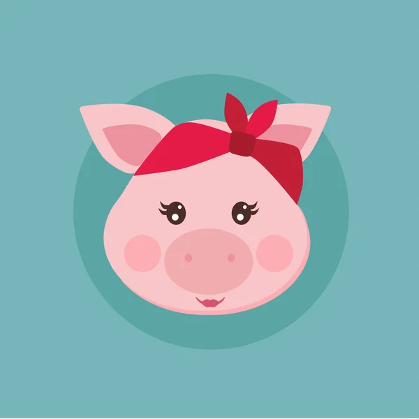 Pig Postkarte Vektor Illustration — Stockvektor