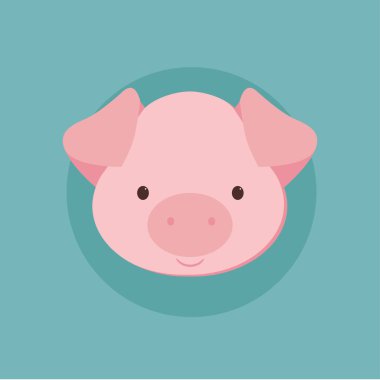 domuz vektör çizim kartı