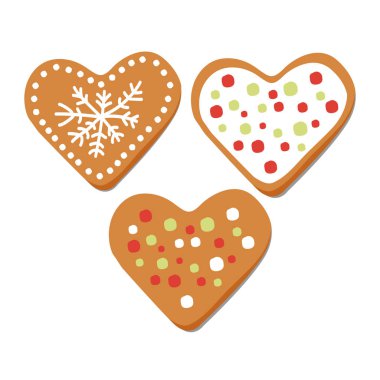 Gingerbread yeni yıl kutlama vektör çizim 