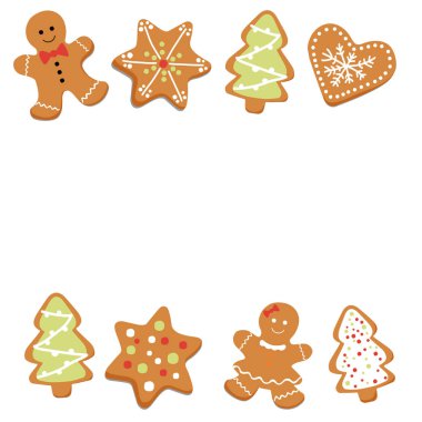 Gingerbread yeni yıl kutlama vektör çizim 