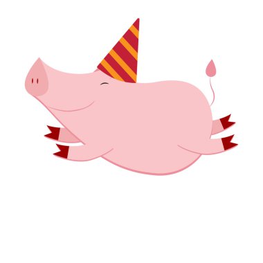 Mutlu sevimli domuz uçan 