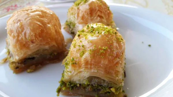 Nahaufnahme Des Traditionellen Zyprischen Essens Baklava — Stockfoto