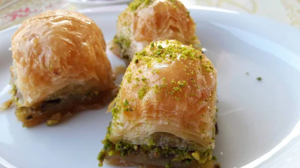 Geleneksel Kıbrıs Gıdaların Baklava Yakın Çekim — Stok fotoğraf