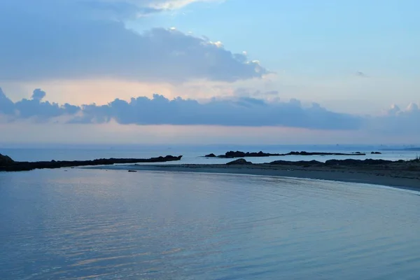 Vista Panorámica Orilla Del Mar Atardecer — Foto de Stock