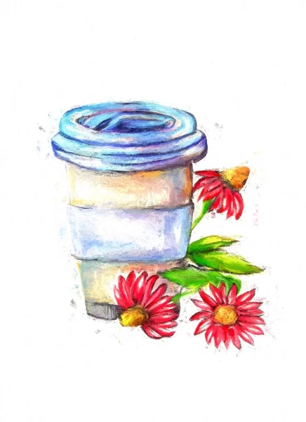 Gelas Herbal Dari Echinacea Gambar Teh — Stok Foto