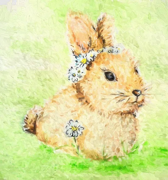 Easter rabbit art illustration