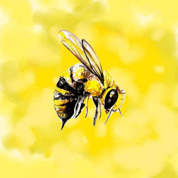 Bienenpostkartenillustration — Stockfoto