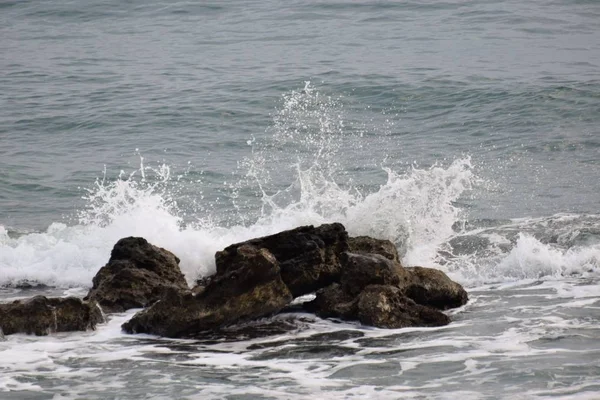 Вид Морські Хвилі Скелі — стокове фото