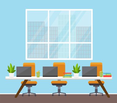 Ofis iç illüstrasyon vektör 