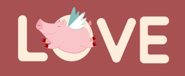 komik domuzla aşk yazıt, vektör