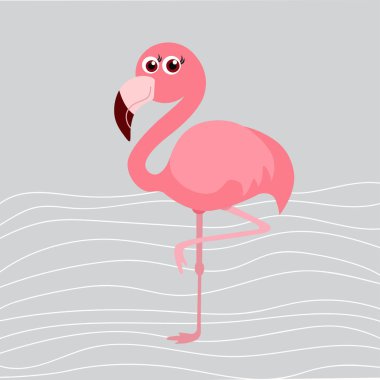 şirin flamingo arka plan, vektör çizim