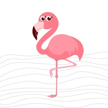 şirin flamingo arka plan, vektör çizim