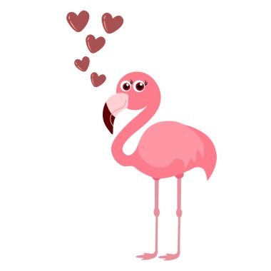 şirin flamingo arka plan, vektör çizim