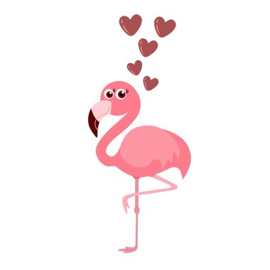şirin flamingo arka plan, vektör çizim