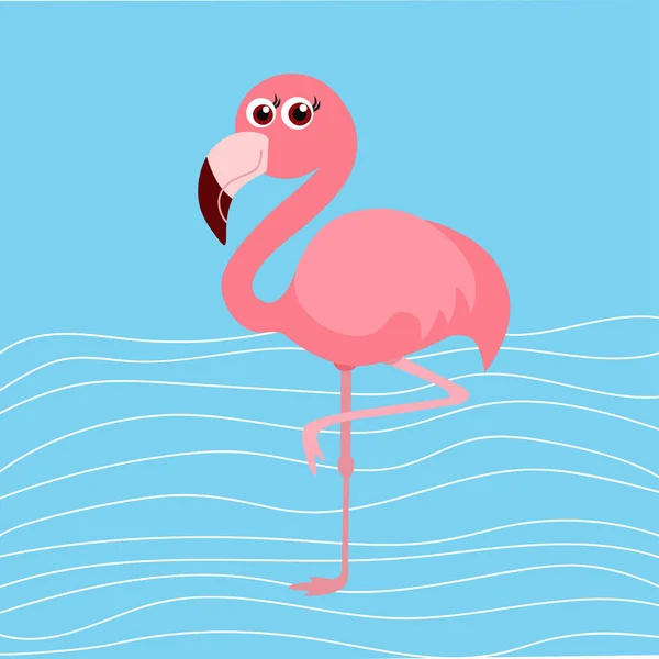 Bonito Flamingo Fundo Ilustração Vetorial — Vetor de Stock