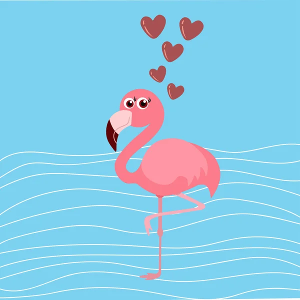 Милый Фон Фламинго Векторная Иллюстрация — стоковый вектор