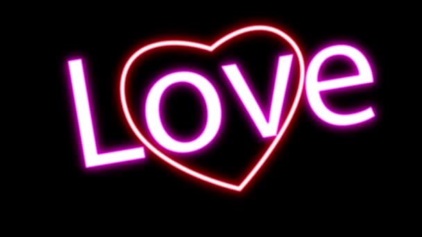 Neon Valentine Sign Video — Stock Video