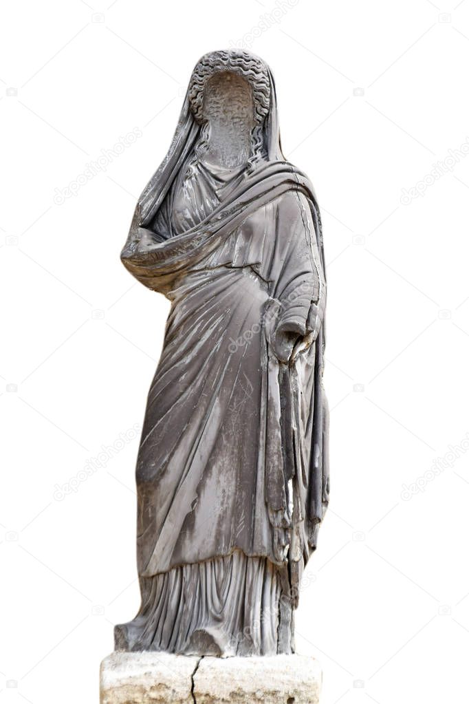 Salamis city statue, isolated background