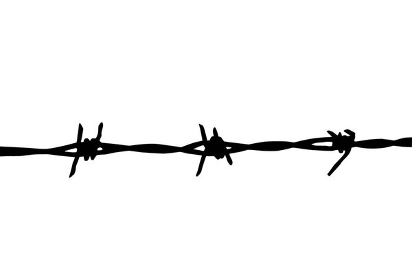 old barbed wire isolated