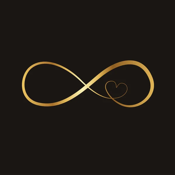 Altın sonsuzluk işareti, vektör çizim