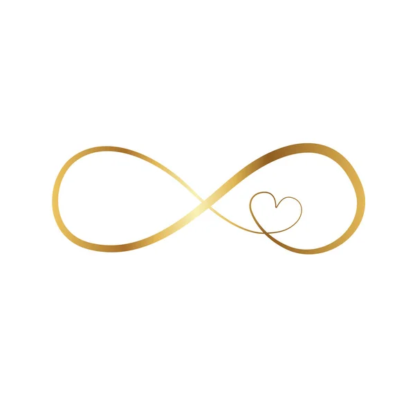 Altın sonsuzluk işareti, vektör çizim