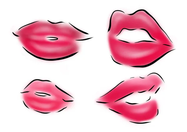 Mujer Beautifu Labios Rosados — Foto de Stock