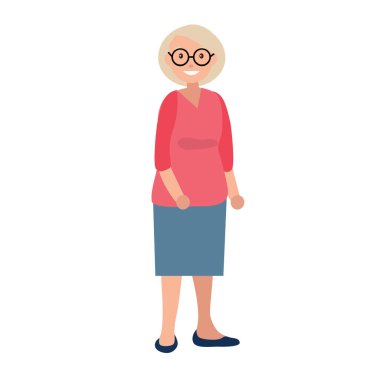 Yaşlı kadın, vektör çizim