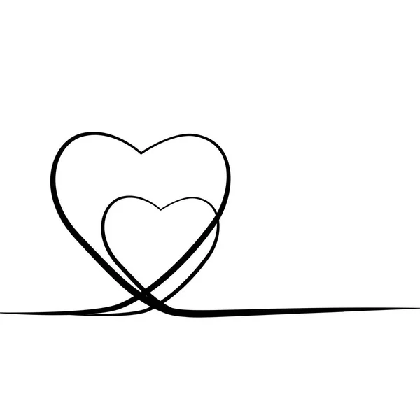 心脏一条线图画 — 图库矢量图片